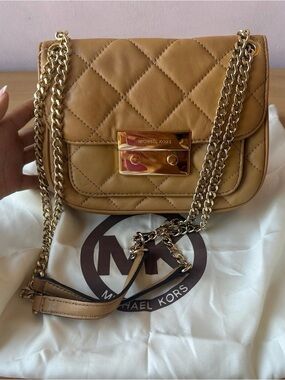 Brand New Michael Kors Quilted Tan Crossbody Bag